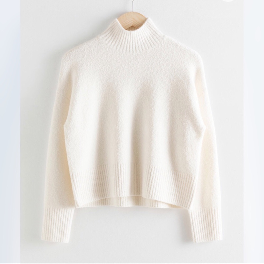 & Other Stories Cropped Mock Neck Sweater